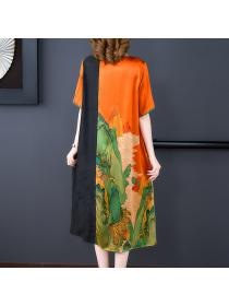 【M-4XL】Summer new short-sleeved High-end luxury mother's clothing 