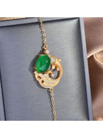 Outlet Fashion jewelled gold jade bracelets for women