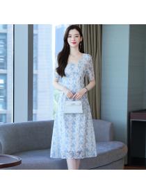 【S-2XL】Summer new women's fashion temperament summer thin Floral dress