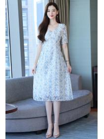 【S-2XL】Summer new women's fashion temperament summer thin Floral dress