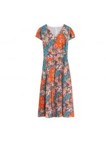 【M-3XL】New style Silk Lady Fashion High-end Floral Dress