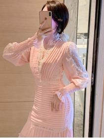 For Sale V  Collars Drpae Lace Matching Dress
