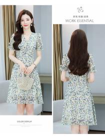 On sale France style Floral print dress for women