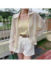 Silk Sunscreen Shirt + Matching Plain Camisole