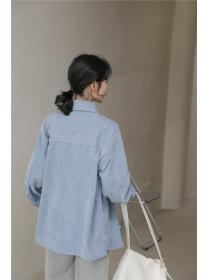 New fashion Casual Loose Corduroy Blouse