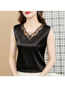 Summer new Sling lace satin bottoming vest women's sleeveless top