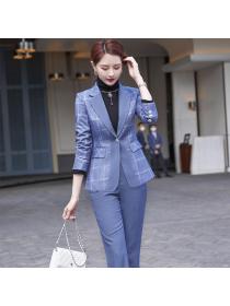 Fashion style Plaid coat fashion business suit a set for women