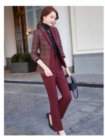 Fashion style Plaid coat fashion business suit a set for women