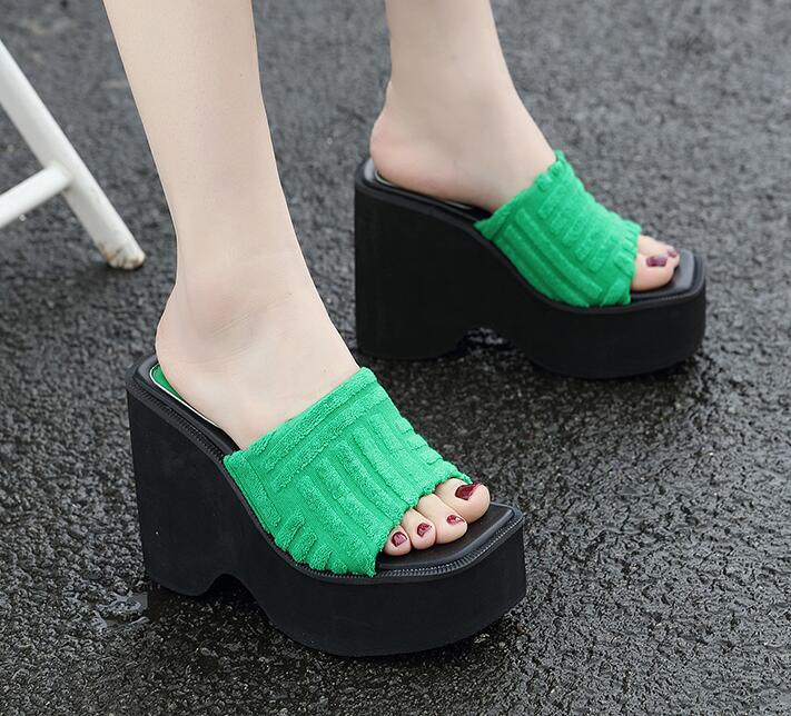 wedge platform high-heeled Fashion slippers