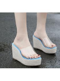 Wedge Heel-highed  Transparent Summer Slippers