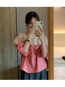 Korean Style Off Collars French Ruffled Shirt