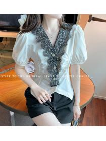 For Sale V  Collars Lace Hollow Out Top 