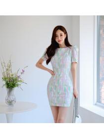 Korean Style Color Matching Slim Fashion Dress 