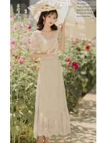Outlet Flower embroidered Maxi Dress 