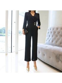 Spring new matching high-waist slim fit jumpsuits