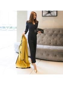 Spring new matching high-waist slim fit jumpsuits