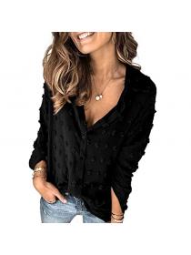 Summer new single-breasted long-sleeved shirt for women