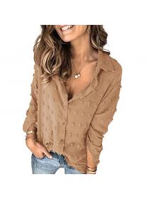 Summer new single-breasted long-sleeved shirt for women