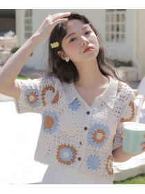 On Sale Flower Hollow Out Sweet Top