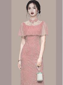 Korean Style Gauze Matching Fashion Dress 