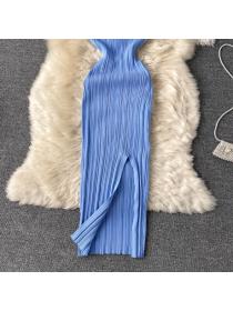 Hot sale Sexy Slim-waist hip-full stretch knitted dress