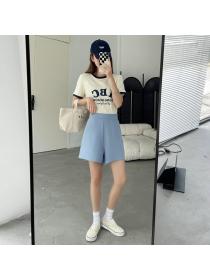 Summer fashion casual high-end wide-leg suit shorts 