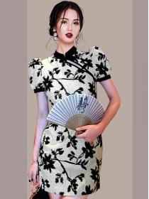 Chinese style cheongsam slim temperament design retro elegant dress