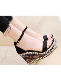 European fashion 12cm High-heeled Wedge Sandals
