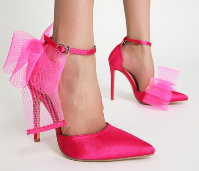 New style asymmetric pointed toe Bowknot Sandal