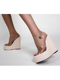 PVC wedge heel  high-heeled women's sandals