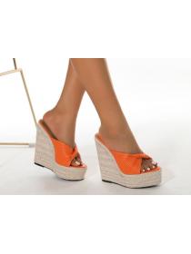 European fashion wedge high heel ladies slippers