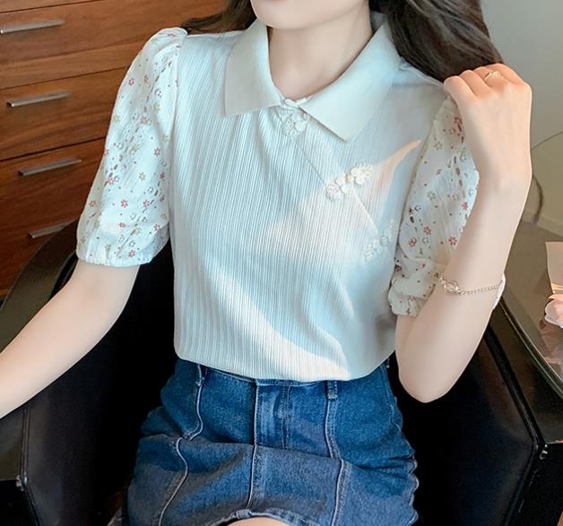 For Sale Doll Collars Floral Fashion Printing Top