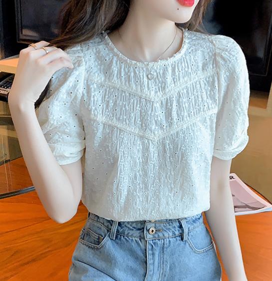 On Sale Sweet Pure Color Fashion Blouse