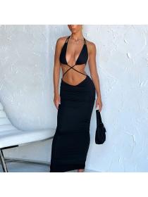 Outlet Hot style Summer sexy women's fashion Hip-full halter neck maxi dress