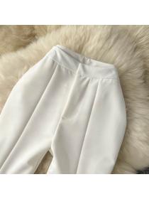 Hot sale flared pants women's high-waist slim straight casual wide leg pants
