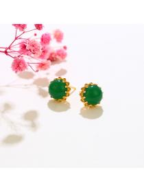 Outlet Vintage style Elegant emerald earrings high quality temperament earrings