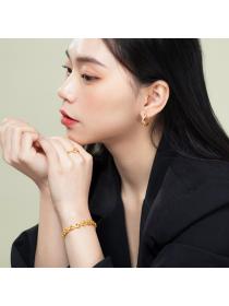 Vintage style cross temperament earrings 24k gold-plated earring for women