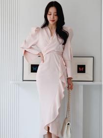 Korean Style Vintage romantic flounces dress