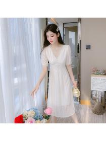 New style Summer Chiffon Embroidered Dress for Women