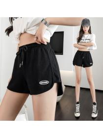 Women's Korean fashion matching casual home sports wide-leg shorts