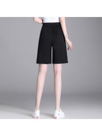 Summer loose straight suit shorts women's thin high-waist wide leg pants
