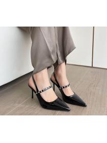 New fashion black sexy pointed high-heeled women's stiletto sandals