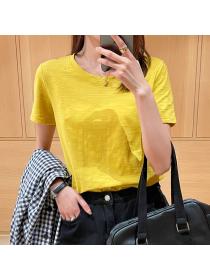 New style loose Round neck short-sleeved T-shirt summer matching Korean fashion top