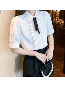 Korean Style Doll Collars Bowknot Matching Blouse 
