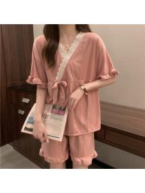 Summer new Lace short-sleeved homewear Two pieces suit