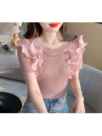 On Sale Pure Color Knitting Matching Top 