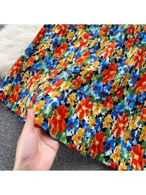 Korea style Fashion t-shirt Floral print Skirt 2pcs set 