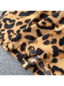 Summer Fashion V-neck Slim Long Leopard print dress for women