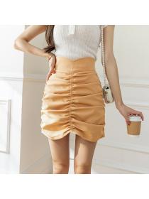Summer new hip-full skirt women's Korean style high waist short A-line skirt