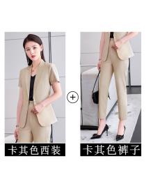 Short-sleeved small suit jacket women's summer thin temperament suit top professional suit